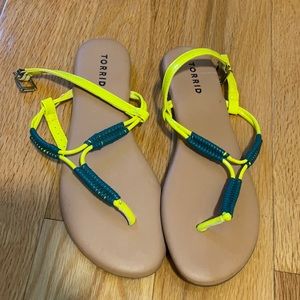 Torrid size 8 neon green sandals